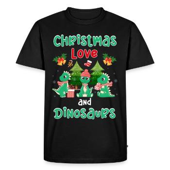 Dino Garçon Garçon Enfants Noël Amour Dinosaure - T-shirt Premium bio Homme - noir - Devant - Nico (187cm)
