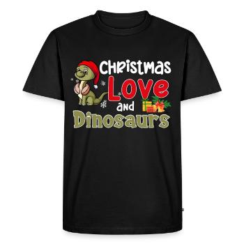 Dino Boy Boy Enfants Noël Amour Dinosaures - T-shirt Premium bio Homme - noir - Devant - Nico (187cm)