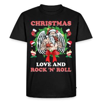 Heavy Hard Metal Christmas, Love Rock 'n' Roll - Men's Premium Organic T-Shirt - black - Front - Nico (187cm)