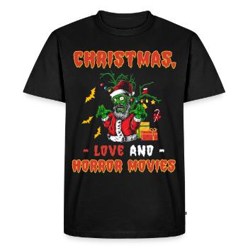 Horror Movie Zombie Santa Christmas Love Horror - Men's Premium Organic T-Shirt - black - Front - Nico (187cm)