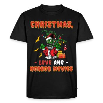 Horror Movie Zombie Santa Christmas Love Horror - Men's Premium Organic T-Shirt - black - Front - Nico (187cm)