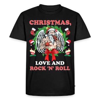 Heavy Hard Metal Christmas, Love Rock 'n' Roll - Men's Premium Organic T-Shirt - black - Front - Nico (187cm)