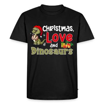 Dino Boy Boy Enfants Noël Amour Dinosaures - T-shirt Premium bio Homme - noir - Devant - Nico (187cm)