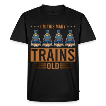 4ème anniversaire, 4 ans trains Lok Kids Boy Boy train - T-shirt Premium bio Homme - noir - Devant - Nico (187cm)
