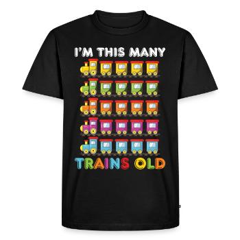 5ème anniversaire, 5 ans trains Lok Kids Boy Boy train - T-shirt Premium bio Homme - noir - Devant - Nico (187cm)
