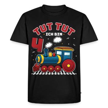 4ème anniversaire, 4 ans trains Lok Kids Boy Boy train - T-shirt Premium bio Homme - noir - Devant - Nico (187cm)