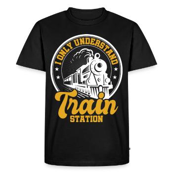 Train Modellbauer, Modelllokomitive Lok Lokomotive - Men's Premium Organic T-Shirt - black - Front - Nico (187cm)