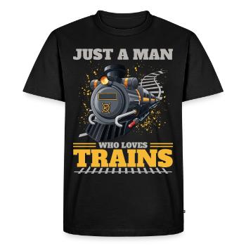 Train Modellbauer, Modelllokomitive Lok Lokomotive - Men's Premium Organic T-Shirt - black - Front - Nico (187cm)