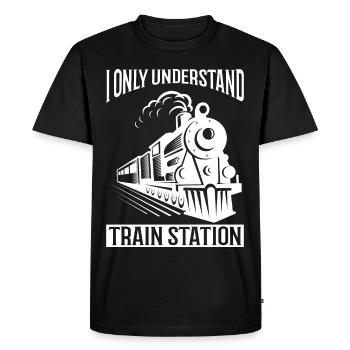 Train Modellbauer, Modelllokomitive Lok Lokomotive - Men's Premium Organic T-Shirt - black - Front - Nico (187cm)