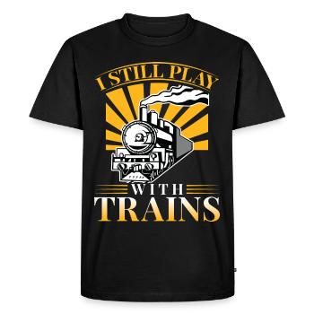 Train Modellbauer, Modelllokomitive Lok Lokomotive - Men's Premium Organic T-Shirt - black - Front - Nico (187cm)