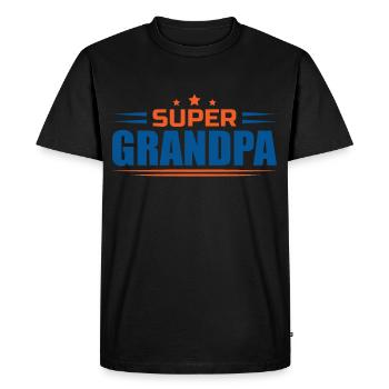 Grandpa, best grandfather Super Opi, niece grandson - Men's Premium Organic T-Shirt - black - Front - Nico (187cm)