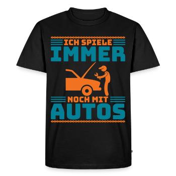 Mécanicien automobile Tuning de voiture, Voiture de course, Technicien - T-shirt Premium bio Homme - noir - Devant - Nico (187cm)