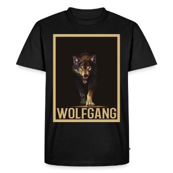 WOLFGANG Nom Tenue de loup pour le jour du nom avec le nom - T-shirt Premium bio Homme - noir - Devant - Nico (187cm)