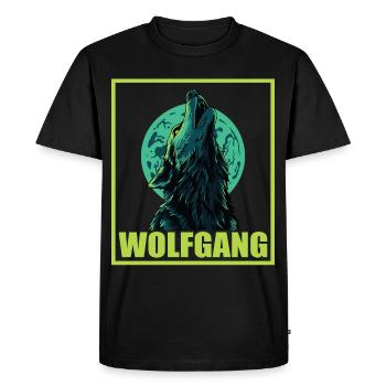 WOLFGANG Nom Tenue de loup pour le jour du nom avec le nom - T-shirt Premium bio Homme - noir - Devant - Nico (187cm)