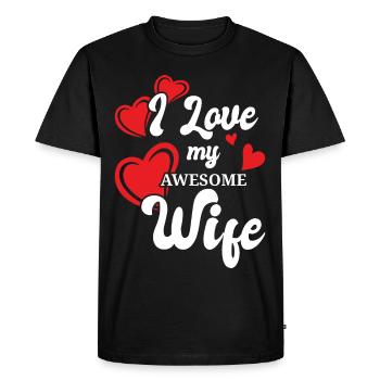 Petite amie, petit ami, homme, partenaire de la Saint-Valentin - T-shirt Premium bio Homme - noir - Devant - Nico (187cm)