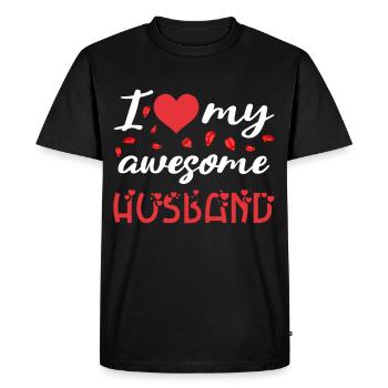 Petite amie, petit ami, homme, partenaire de la Saint-Valentin - T-shirt Premium bio Homme - noir - Devant - Nico (187cm)