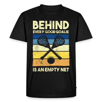 Lacrosse Goalkeeper LAX Goalie Player Fan Coach - Men's Premium Organic T-Shirt - black - Front - Nico (187cm)
