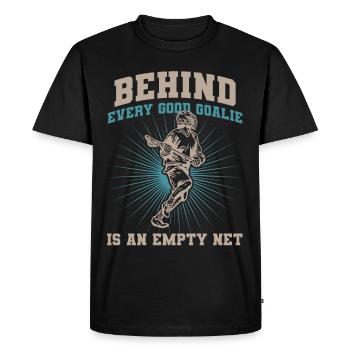 Lacrosse Goalkeeper LAX Goalie Player Fan Coach - Men's Premium Organic T-Shirt - black - Front - Nico (187cm)