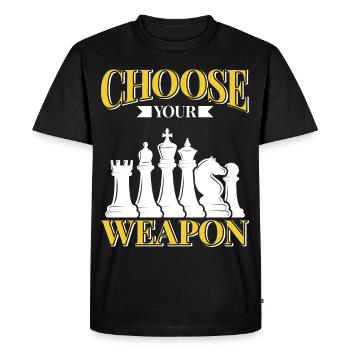 Tournoi de joueurs d’échecs pour esprits intelligents - T-shirt Premium bio Homme - noir - Devant - Nico (187cm)