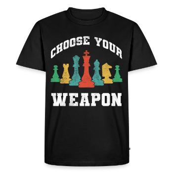 Tournoi de joueurs d’échecs pour esprits intelligents - T-shirt Premium bio Homme - noir - Devant - Nico (187cm)