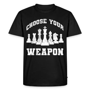 Tournoi de joueurs d’échecs pour esprits intelligents - T-shirt Premium bio Homme - noir - Devant - Nico (187cm)