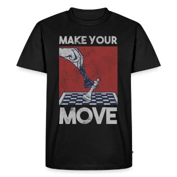 Tournoi de joueurs d’échecs pour esprits intelligents - T-shirt Premium bio Homme - noir - Devant - Nico (187cm)