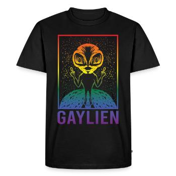 Gender Lesbian, Gay, Trans, Queer Rainbow - Men's Premium Organic T-Shirt - black - Front - Nico (187cm)