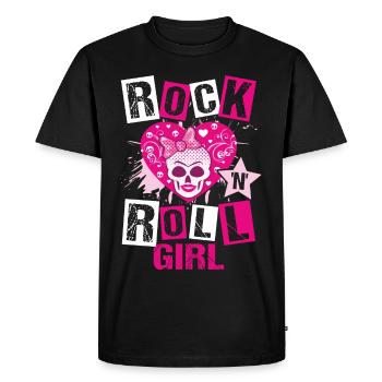Rock 'n' Roll Girl Music, Danse, Concert, - T-shirt Premium bio Homme - noir - Devant - Nico (187cm)