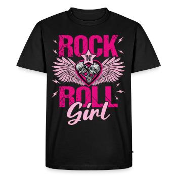 Rock 'n' Roll Girl Music, Danse, Concert, - T-shirt Premium bio Homme - noir - Devant - Nico (187cm)