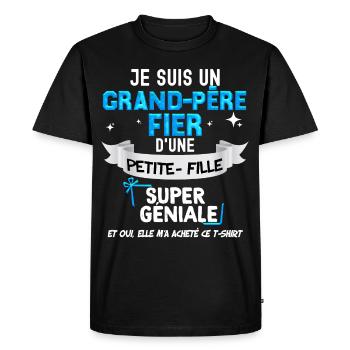 Grand-père Citation Drôle Ppay Et Petite Fille - T-shirt Premium bio Homme - noir - Devant - Nico (187cm)