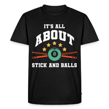 Billard Billard Billard Club de billard Club de billard - T-shirt Premium bio Homme - noir - Devant - Nico (187cm)