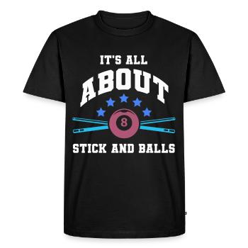 Billard Billard Billard Club de billard Club de billard - T-shirt Premium bio Homme - noir - Devant - Nico (187cm)