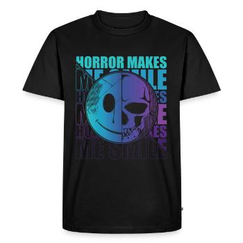 Festival du film d’horreur zombie + Halloween - T-shirt Premium bio Homme - noir - Devant - Nico (187cm)