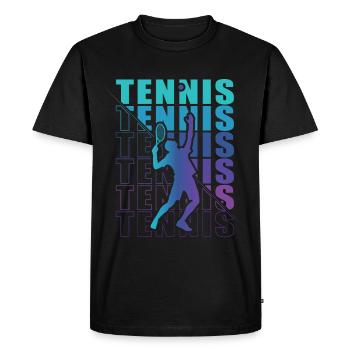 Vêtements pour joueurs de tennis Tennis Femmes Filles - T-shirt Premium bio Homme - noir - Devant - Nico (187cm)