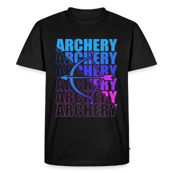 Bogensport Bogenschütze Bogenschießen Pfeil Bogen - Männer Premium Bio T-Shirt - Schwarz - Vorne - Nico (187cm)