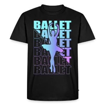 Ballet, Ballerine, Fille, Fille, Danse - T-shirt Premium bio Homme - noir - Devant - Nico (187cm)