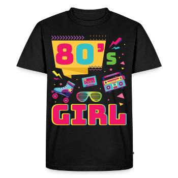 Costume Rétro des années 80Costume de fête à thème Fête des années 90 - T-shirt Premium bio Homme - noir - Devant - Nico (187cm)