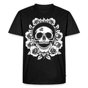 Horreur Crâne Crâne Art Crâne Gothique Heavy Metal - T-shirt Premium bio Homme - noir - Devant - Nico (187cm)
