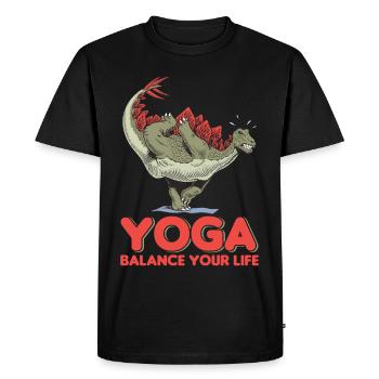 Yogi Yogini Santé Méditation Tenues Filles - T-shirt Premium bio Homme - noir - Devant - Nico (187cm)