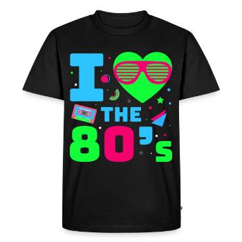 Costume Rétro des années 80Costume de fête à thème Fête des années 90 - T-shirt Premium bio Homme - noir - Devant - Nico (187cm)