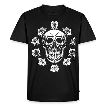 Horreur Crâne Crâne Art Crâne Gothique Heavy Metal - T-shirt Premium bio Homme - noir - Devant - Nico (187cm)