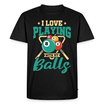 Billard, Billard de billard, Club de snooker, Club de billard - T-shirt Premium bio Homme - noir - Devant - Nico (187cm)