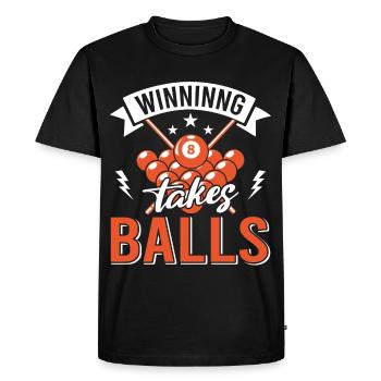 Billard, Billard de billard, Club de snooker, Club de billard - T-shirt Premium bio Homme - noir - Devant - Nico (187cm)