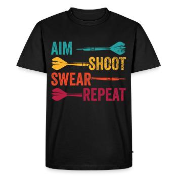 Club de sport de fléchettes, jeu de fléchettes, fléchettes de sport Pfeil - T-shirt Premium bio Homme - noir - Devant - Nico (187cm)