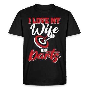 Club de sport de fléchettes, jeu de fléchettes, fléchettes de sport Pfeil - T-shirt Premium bio Homme - noir - Devant - Nico (187cm)