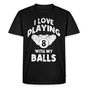 Billard, Billard de billard, Club de snooker, Club de billard - T-shirt Premium bio Homme - noir - Devant - Nico (187cm)