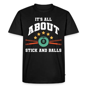 Billard, Billard de billard, Club de snooker, Club de billard - T-shirt Premium bio Homme - noir - Devant - Nico (187cm)