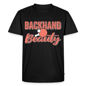 Joueur de Ping Pong Fille Femmes Dames Tenue! - T-shirt Premium bio Homme - noir - Devant - Nico (187cm)
