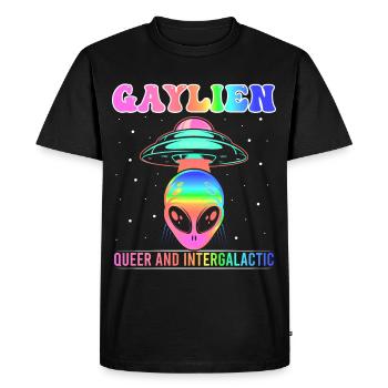 Gender Lesbian, Gay, Trans, Queer Rainbow - Men's Premium Organic T-Shirt - black - Front - Nico (187cm)