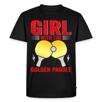 Tenue de Joueur Fille Femmes Dames! Ping-pong - T-shirt Premium bio Homme - noir - Devant - Nico (187cm)